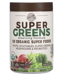 Country Farms, Super Greens, Alkalizing Formula, Chocolate, 10.6 oz (300 g)