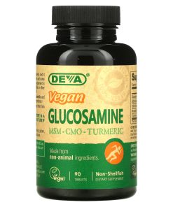 Deva, Vegan Glucosamine MSM - CMO - Turmeric, 90 Tablets