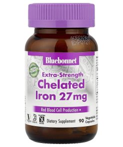 Bluebonnet Nutrition, Chelated Iron, Extra-Strength , 27 mg, 90 Vegetable Capsules