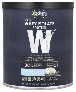 Biochem, 100% Whey Isolate Protein Powder, Vanilla, 1.8 lbs (857 g)