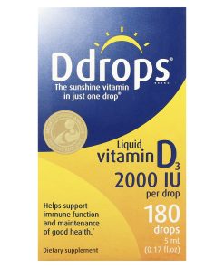 Ddrops, Liquid Vitamin D3, 2,000 IU, 0.17 fl oz (5 ml)