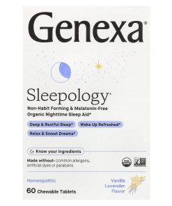 Genexa, Sleepology, Organic Nighttime Sleep Aid, Vanilla Lavender, 60 Chewable Tablets