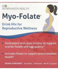 Fairhaven Health, Myo-Folate®, Drink Mix for Reproductive Wellness, Unflavored, 30 Packets, 2.4 g Each