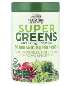Country Farms, Super Greens, Alkalizing Formula, Unflavored, 10.6 oz (300 g)