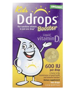 Ddrops, Kids, Booster, Organic Liquid Vitamin D3, 15 mcg (600 IU), 0.09 fl oz (2.8 ml)