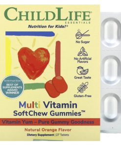 ChildLife Essentials, Multi Vitamin SoftChew Gummies, Natural Orange, 27 Tablets