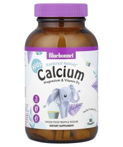 Bluebonnet Nutrition, Kids, Rainforest Animalz®, Calcium Magnesium & Vitamin D3, Vanilla Frosting, 90 Chewables