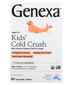 Genexa, Kids´ Cold Crush,  Ages 4-11, Organic Acai Berry, 60 Chewable Tablets