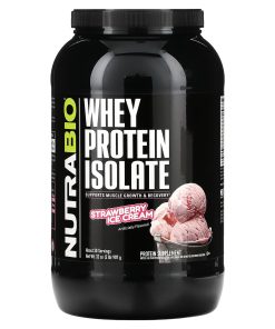 NutraBio, Whey Protein Isolate, Strawberry Ice Cream, 2 lb (907 g)