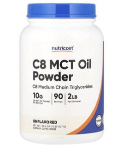 Nutricost, C8 MCT Oil Powder, Unflavored, 2 lb (907 g)