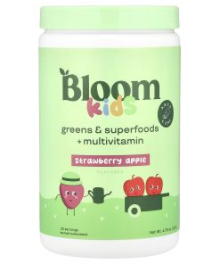 Bloom, Kids, Greens & Superfoods + Multivitamin, Strawberry Apple, 4.76 oz (135 g)