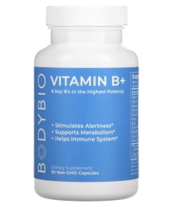 BodyBio, Vitamin B+, 90 Non-GMO Capsules