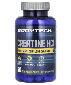 BodyTech, Creatine HCl, 750 mg, 60 Vegetable Capsules