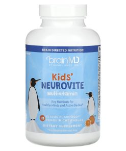 BrainMD, Kids', Neurovite  Multivitamin, Citrus, 120 Penguin Chewables