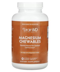 BrainMD, Magnesium Chewables, Citrus, 150 mg , 60 Vegan Tablets