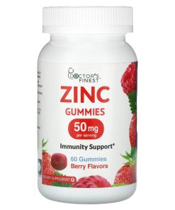 Doctor's Finest, Zinc Gummies, Berry, 60 Gummies (25 mg Per Gummy)