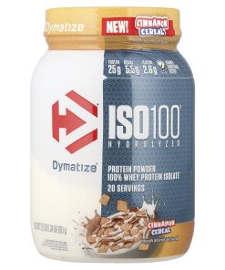 Dymatize, ISO100® Hydrolyzed, 100% Whey Protein Isolate, Cinnamon Cereal, 1.34 lb (610 g)