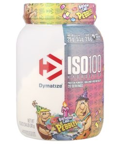 Dymatize, ISO100® Hydrolyzed, 100% Whey Protein Isolate, Pebbles™ Birthday Cake, 1.34 lbs (610 g)
