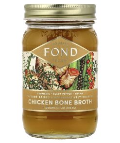 FOND Bone Broth, Chicken Bone Broth, Turmeric & Black Pepper, 14 fl oz (400 ml)