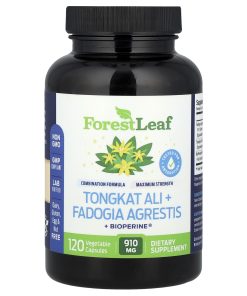 Forest Leaf, Tongkat Ali + Fadogia Agrestis + BioPerine®, 120 Vegetable Capsules