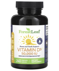 Forest Leaf, Vitamin D3, 1,250 mcg (50,000 IU), 240 Vegetable Capsules