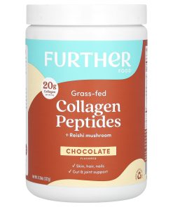 Further Food, Grass-Fed Collagen Peptides + Reishi Mushroom, Chocolate, 11.36 oz (322 g)