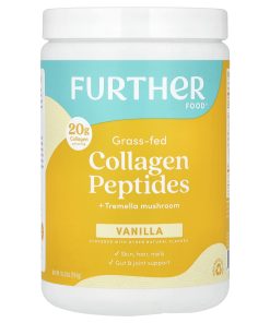 Further Food, Grass-Fed Collagen Peptides + Tremella Mushroom, Vanilla, 10.37 oz (294 g)