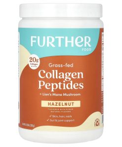Further Food, Grass-Fed Collagen Peptides + Lion's Mane Mushroom, Hazelnut, 9.88 oz (280 g)