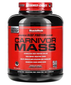 MuscleMeds, Carnivor Mass, Anabolic Beef Protein Gainer, Cookies & Cream, 5.8 lbs (2,632 g)