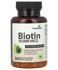 Futurebiotics, Biotin, High Potency, 10,000 mcg, 360 Vegetarian Tablets