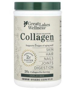 Great Lakes Wellness, Grass-Fed Bovine Collagen Peptides, Unflavored, 10 oz (284 g)