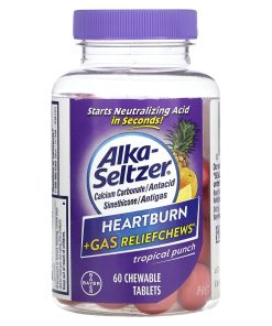 Alka-Seltzer, Heartburn + Gas Reliefchews, Tropical Punch, 60 Chewable Tablets