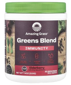 Amazing Grass, Greens Blend, Immunity, Elderberry , 7.4 oz (210 g)