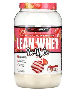 MuscleSport, Lean Whey, Iso-Hydro, Strawberry Ice Cream, 2 lbs (908 g)