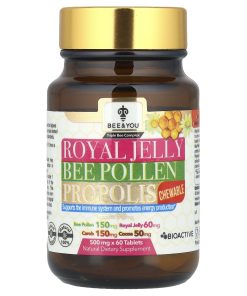 Bee & You, Royal Jelly Bee Pollen Propolis Chewable, 60 Tablets