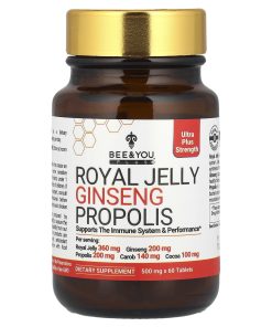 Bee & You, Royal Jelly Ginseng Propolis, 60 Tablets