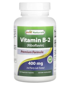 Best Naturals, Vitamin B-2 (Riboflavin), 400 mg, 120 Vegetarian Capsules