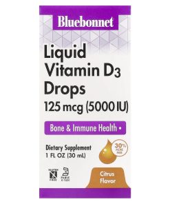 Bluebonnet Nutrition, Liquid Vitamin D3 Drops, Citrus, 125 mcg (5,000 IU), 1 fl oz (30 ml)