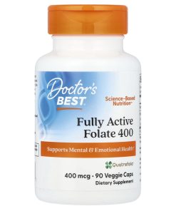 Doctor&#039;s Best, Fully Active Folate 400, 400 mcg, 90 Veggie Caps