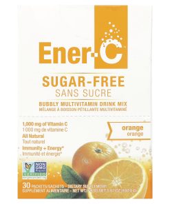 Ener-C, Bubbly Multivitamin Drink Mix, Sugar Free, Orange, 1,000 mg, 30 Packets, 0.2 oz (5.35 g) Each