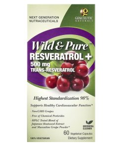 Genceutic Naturals, Wild & Pure™, Resveratrol+, 60 Vegetarian Capsules