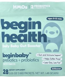Begin Health, Beginbaby™ Prebiotics + Probiotic, Ages 0-12 Months, Unflavored, 28 Packets, 0.05 oz (1.5 g) Each