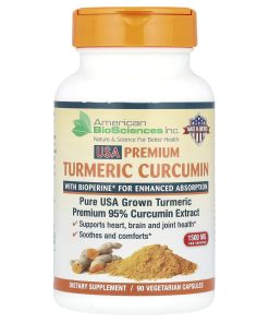 American Biosciences, USA Premium Turmeric Curcumin, 90 Vegetarian Capsules