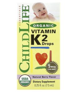 ChildLife Essentials, Organic Vitamin K2 Drops, Natural Berry, 5 mcg, 0.25 fl oz (7.5 ml)