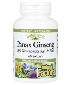 Natural Factors, HerbalFactors®, Panax Ginseng, 60 Softgels (100 mg per Softgel)