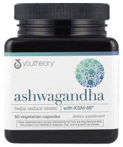 Youtheory, Ashwagandha, 60 Vegetarian Capsules